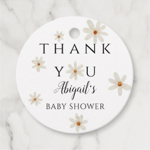 Étiquettes Cadeau Baby shower Daisy Spring