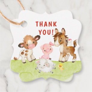 Étiquettes Cadeau Baby shower d'amis de Cute Barnyard
