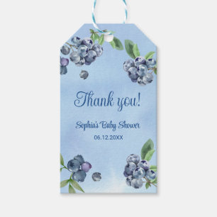 Étiquettes-cadeau Baby shower d'aquarelle de bleuets doux Merci
