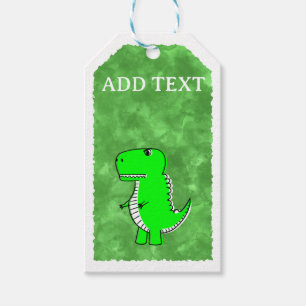 Étiquettes-cadeau Baby shower d'aquarelle Dino vert