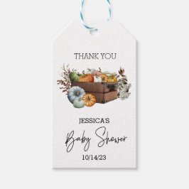 Étiquettes-cadeau Baby shower d'aquarelle petit Citrouille d'automne