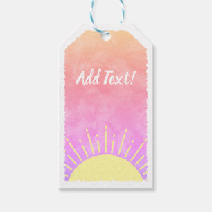 Étiquettes-cadeau Baby shower d'aquarelle Sunshine Arrière - plan pe