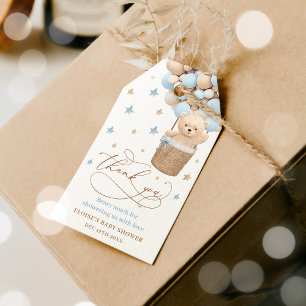 Étiquettes-cadeau Baby shower d'attente de l'ours bleu Teddy Bearly