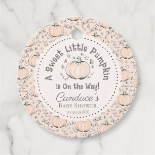 Étiquettes Cadeau Baby shower d'automne du petit Citrouille neutre p