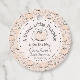 Étiquettes Cadeau Baby shower d'automne du petit Citrouille neutre p