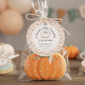Étiquettes Cadeau Baby shower d'automne du petit Citrouille neutre p