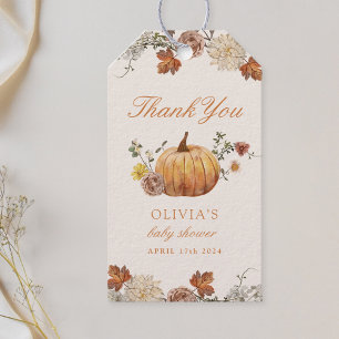 Étiquettes-cadeau Baby shower d'automne rustique Elegant Petit Citro