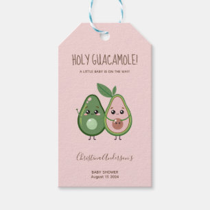 Étiquettes-cadeau Baby shower d'Avocado rose Saint-Guacamole