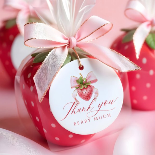Étiquettes Cadeau Baby shower de Berry Coquette Pink Bow (Créateur téléchargé)