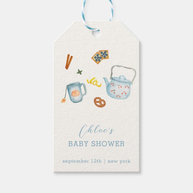 Étiquettes-cadeau Baby shower de biscuits minimaliste Rustique à bas (Devant)