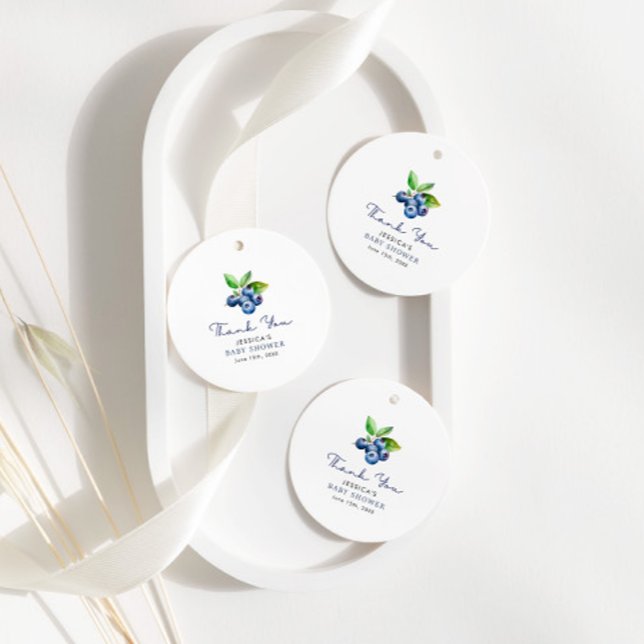 Étiquettes Cadeau Baby shower de bleuets doux (Créateur téléchargé)