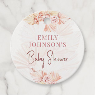 Étiquettes Cadeau Baby shower de Bohême Pampas Grass Neutre Arrosage