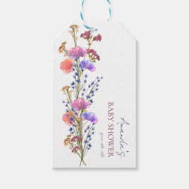 Étiquettes-cadeau Baby shower de bouquet floral acrylique délicat