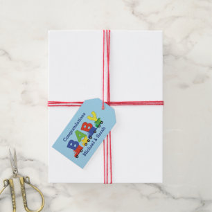 Étiquettes-cadeau Baby shower de camions