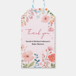 Étiquettes-cadeau Baby shower de chemin en floraison