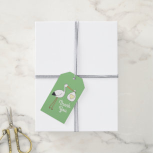 Étiquettes-cadeau Baby shower de cigogne