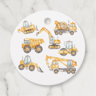 Étiquettes Cadeau Baby shower de construction Truck Party