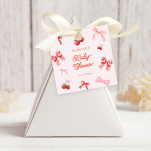 Étiquettes Cadeau Baby shower de coquette rose pâle Berry