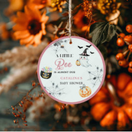 Étiquettes Cadeau Baby shower de fantôme rose