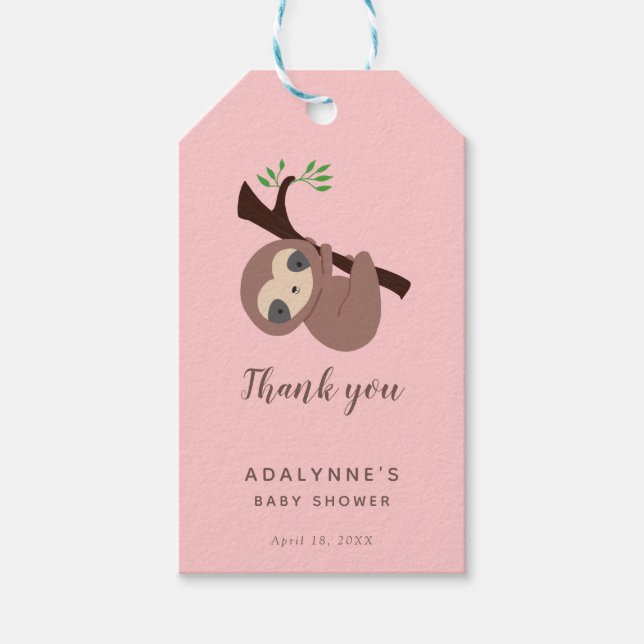 Étiquettes-cadeau Baby shower de fentes Script mignonne Gif simple (Devant)