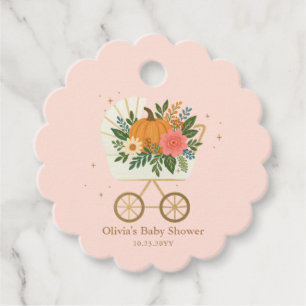 Étiquettes Cadeau Baby shower de fille Citrouille à la calle