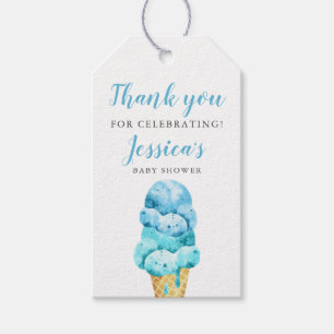 Étiquettes-cadeau Baby shower de glace bleu