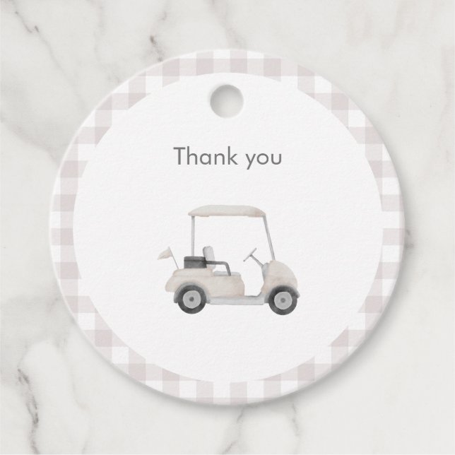 Étiquettes Cadeau Baby shower de golf neutre (Devant)