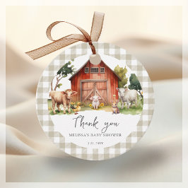 Étiquettes Cadeau Baby shower de grange d'animaux de ferme