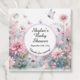 Étiquettes Cadeau Baby shower de jardin de fées