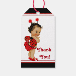 Étiquettes-cadeau Baby shower de la fille ethnique Ladybug