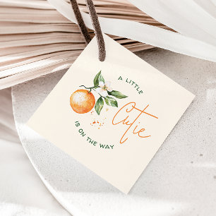Étiquettes Cadeau Baby shower de la Petite Cutie Orange Citrus