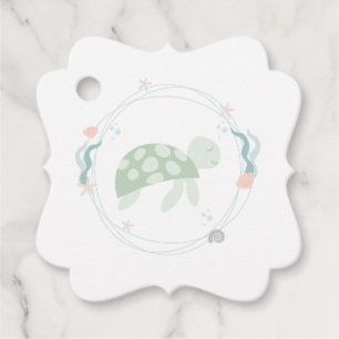 Étiquettes Cadeau Baby shower de la tortue de mer