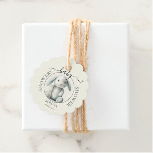 Étiquettes Cadeau Baby shower de lapin farci bouché rond