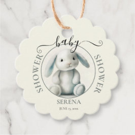 Étiquettes Cadeau Baby shower de lapin farci bouché rond