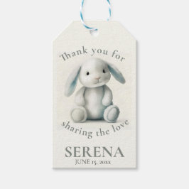 Étiquettes-cadeau Baby shower de lapin farci de boue