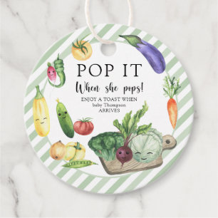 Étiquettes Cadeau Baby shower de légumes - Pop it! Quand elle éclair