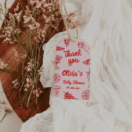 Étiquettes-cadeau Baby shower de livraison spécial rouge à la main t