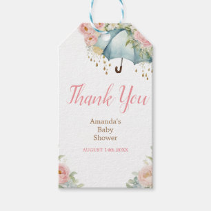 Étiquettes-cadeau Baby shower de Merci à fleurs de printemps