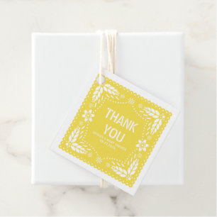 Étiquettes Cadeau Baby shower de Merci à papillon jaune
