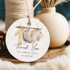 Étiquettes Cadeau Baby shower de Merci de vêtements pour bébés neutr