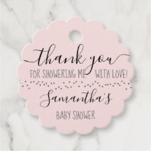 Baby shower de Merci moderne rose pâle