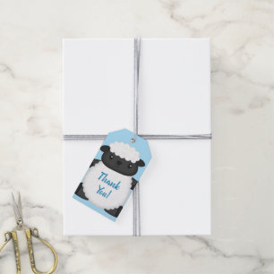 Étiquettes-cadeau Baby shower de mouton ferme Blue Boy