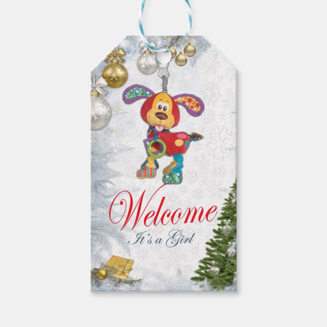 Étiquettes-cadeau Baby shower de Noël (Devant)