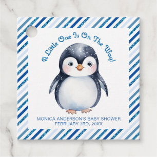 Étiquettes Cadeau Baby shower de pingouin adorable