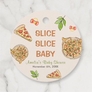 Étiquettes Cadeau Baby shower de pizza pour bébés Slice Slice