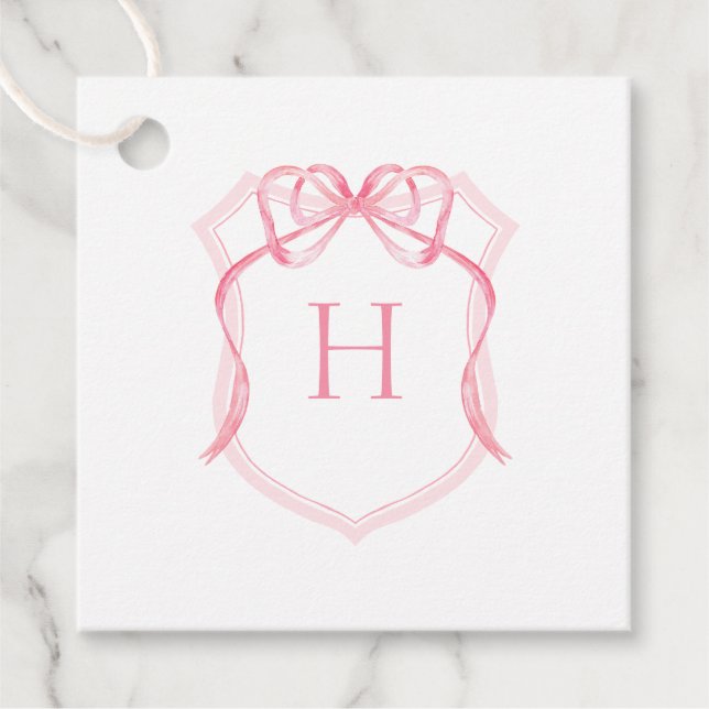 Étiquettes Cadeau Baby shower de poitrine rose (Devant)