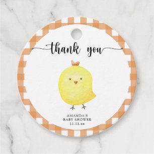 Étiquettes Cadeau Baby shower de poulet mignon merci