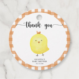 Étiquettes Cadeau Baby shower de poulet mignon merci