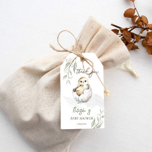 Étiquettes-cadeau Baby shower de printemps d'oiseau à l'éclosion bie