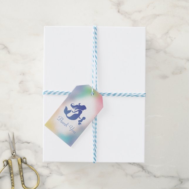 Étiquettes-cadeau Baby shower de sirène sous le pastel marin (Avec de laficelle)
